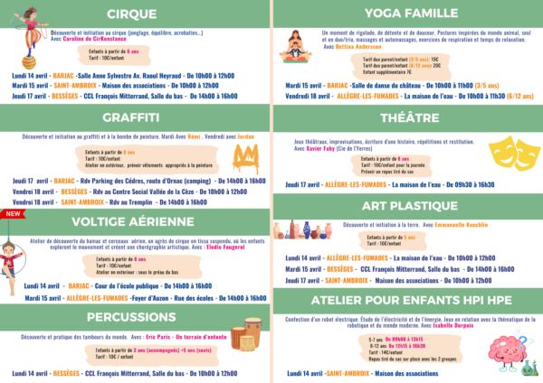 Stages des vacances de printemps 2025 – Image 2