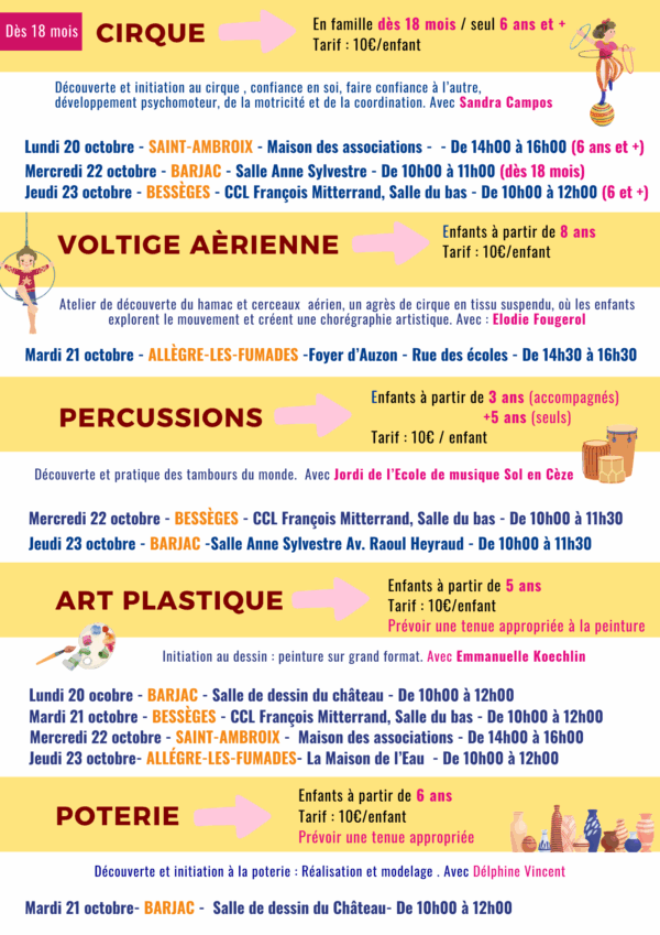 Stages des vacances d'automne 2025 – Image 2